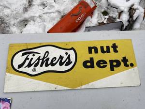 lot 910 image: Yellow Fishers Nut Dept Sign