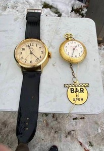 lot 929 image: (2) Comically Large Oversized Watches