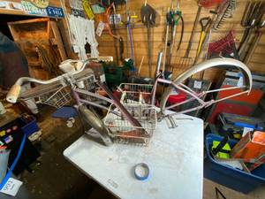 lot 1000 image: Vintage Bike Frame with Baskets
