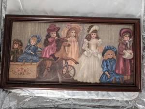 lot 301 image: Framed Doll Wall Art