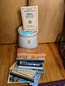 lot 309 image: Antique Butter Churn & Cookbooks