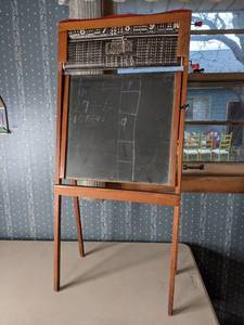 lot 316 image: Antique Slated Blackboard with Rolldown Lessons