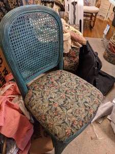 lot 648 image: Cane Chair with Upholstered Seat