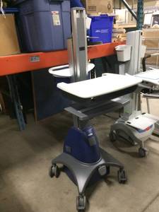 WOW MSRP $4000 Ergotron StyleView Industrial Grade Mobile Laptop Or Stand UpSit Computer Workstation Height Adjustable Platform Medical COW Cart - Electronics Not Included