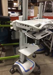 WOW MSRP $4500 Capsa Powered Industrial Medical Grade Mobile Laptop Stand UpSit&nbspComputer Workstation Height Adjustable Platform Medical COW Cart Locking With Keys - Electronics Not Included Comes With Printer Shelf - Great For The Warehouse Too