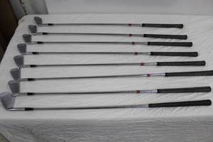 lot 5 image: Lot of (8) Ben Hogan Medallion Golf Clubs - 3 Iron, 4 Iron, 5 Iron, 6 Iron, 8 Iron, 9 Iron, Equalizer, Sure Out