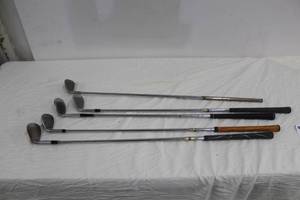 lot 48 image: Lot of (5) Golf Wedges - Cleveland 56 CG10, Wheatley IBS Sand Wedge, Walter Hagen Sand Iron, Titleist Vokey Design 56-degree Sand Wedge, Ping Eye2 Sand Wedge