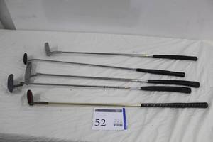 lot 52 image: Lot of (5) Golf Putters - MGA, Northwestern Tom Weiskopf 309, Taylor Made T.P.A. XXI, Sta-Line M4, Ray Cook M-1