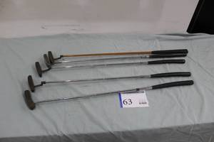 lot 63 image: Lot of (5) Ping Golf Putters - Karsten, B60, Anser, B62, Pal Wood Shafted