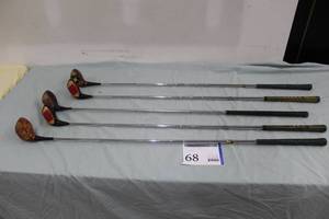 lot 68 image: Lot of (5) Golf Woods - MacGregor 1 Wood (x3), Ping 1 Wood, Ping 3 Wood