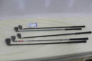 lot 90 image: Lot of (5) Golf Irons - Callaway Titanium 4, Ping i-3 4, Adams Golf Idea 5, Callaway X 6, Callaway Big Bertha 6