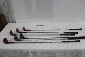 lot 95 image: Lot of (6) Fancy Face Golf Woods - Wilson 1 (x2), Wilson 3 (x2), Wilson 4300 4, RAM 5