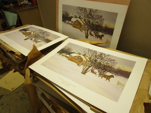 OVER THE RIVER AND THROUGH THE WOOD BULK PRINTS, SIGNED, BY ARTIST WAYNE MEINEKE, MORE