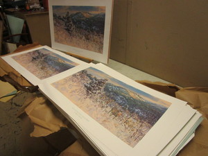 WINTER RETREAT-MULE DEER BULK LTD ED. BULK PRINTS, SIGNED, NUMBERED, BY WAYNE MEINEKE, MORE