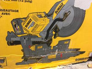lot 11 image: FLEXVOLT 120-Volt MAX Lithium-Ion Cordless Brushless 12 in. Sliding Miter Saw w AC Adapter, (2) Batteries 2Ah & Charger SEE PICS