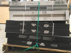 lot 37 image: 47 CASES WITH Alicante Grigio 6 in. x 36 in. Matte Porcelain Floor and Wall Tile (13.5 sq. ft.  case) SEE PICS