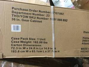 lot 40 image: HUSKY 36 in. W x 72 in. H x 24 in. D Steel Garage Gear Cabinet SEE PICS