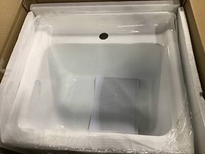 lot 16 image: SCHON Eleni All-In-One Kit 24 in. x 22 in. x 37.8 in. Acrylic Utility Sink with Cabinet in White SEE PICS