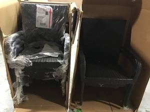 lot 27 image: ASSORTED LOT WITH OUTDOOR PATIO CHAIRS SEE PICS