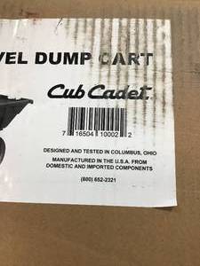 lot 44 image: CUB CADET 15 cu. ft. Poly Swivel Dump Cart SEE PICS