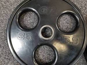 lot 44 image: Lot of (1) GPI Free Weight 35lb.