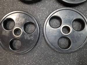 lot 58 image: Lot of (2) GPI Free Weights 25lb.