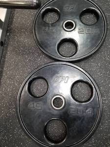 lot 63 image: Lot of (2) GPI Free Weights 45lb.