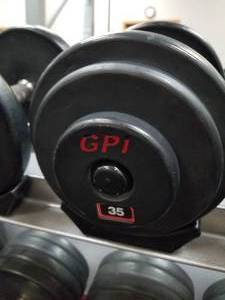 lot 71 image: Lot of (2) GPI Dumbbells 35lb.