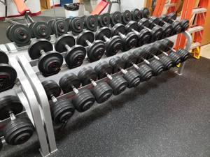 lot 75 image: Cybex Aluminum Dumbbell Rack 2-tier 20-slot