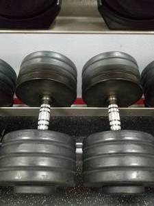 lot 82 image: Lot of (2) GPI Dumbbells 85lb.