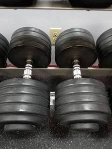 lot 84 image: Lot of (2) GPI Dumbbells 95lb.