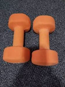 lot 91 image: Lot of (2) Neoprene Hex Dumbbell 15lb.