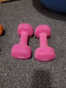 lot 92 image: Lot of (2) Neoprene Hex Dumbbell 13lb.