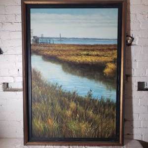 lot 152 image: New England Salt Marsh on Canvas