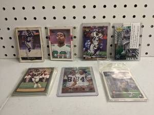 lot 174 image: 7 Card Multiple NFL Team Football Autograph Card Lot Randy Moss John Randle Vikings