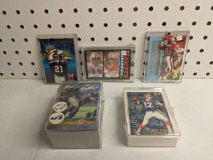 lot 177 image: Assorted Football Trading Cards Deion Sanders, Joe Montana, and Others