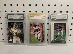 lot 169 image: (3) Mint Condition 1998 Randy Moss Trading Cards - ALL GEM-MT 10