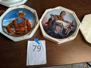lot 79 image: (2) Vintage John Wayne Collectible Plates