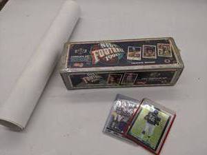 lot 282 image: 1991 NFL NIB Cards  Onterrio Smith Rookie & Randy Moss Cards & Vikings Commemorative Poster