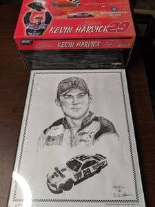 lot 317 image: Kevin Harvick Print and 124 Diecast Replica Monte Carlo Car