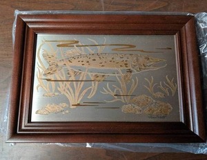 lot 332 image: Vintage William Hallett Framed Etching Stalking Pike