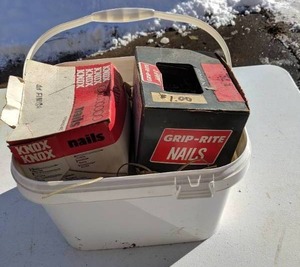 lot 104 image: Pail Filled with Hardware