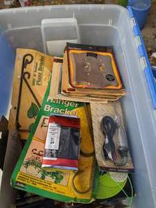 lot 103 image: Household Hardware Items in Plastic Tote