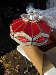 lot 9 image: Grain Belt Beer Tiffany Pool Table Lamp Light
