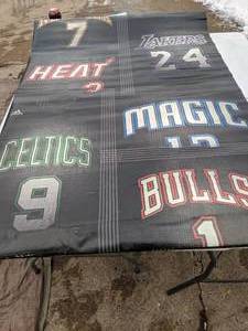 lot 311 image: Large NBA Patchwork Jersey Poster