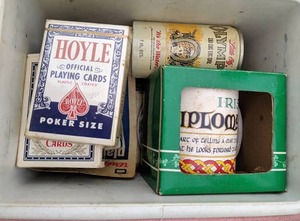 lot 94 image: Travel Cooler Filled with Cards and Knick Knacks