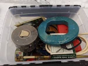 lot 99 image: Assorted Hardware in Sturdy Plastic Tote