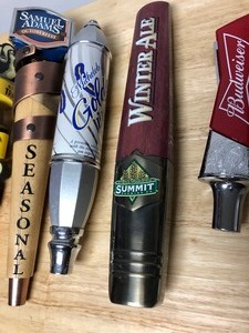 lot 193 image: 6 Beer Tap Handle Lot Summit Sam Adams Michelob Golden Light Bud