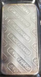 10 TROY OZ. .999 FINE SILVER BAR ENGELHARD SEALED