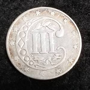 1862 US THREE CENT SILVER TRIME